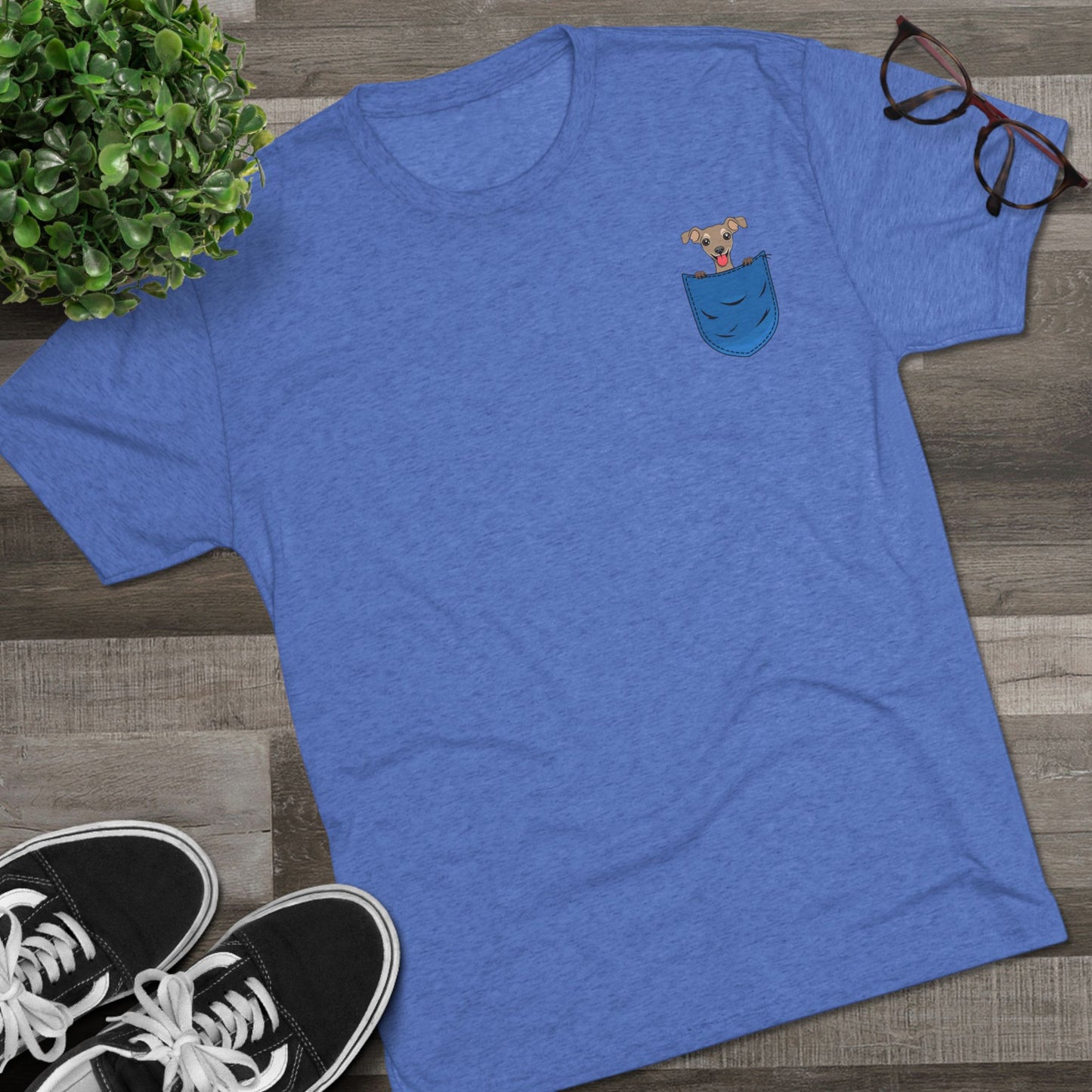 Playful Pocket Dog Tee - Cute Graphic T-Shirt, Unisex Crew Shirt, Casual Wear, Dog Lover Gift, Everyday Essentials